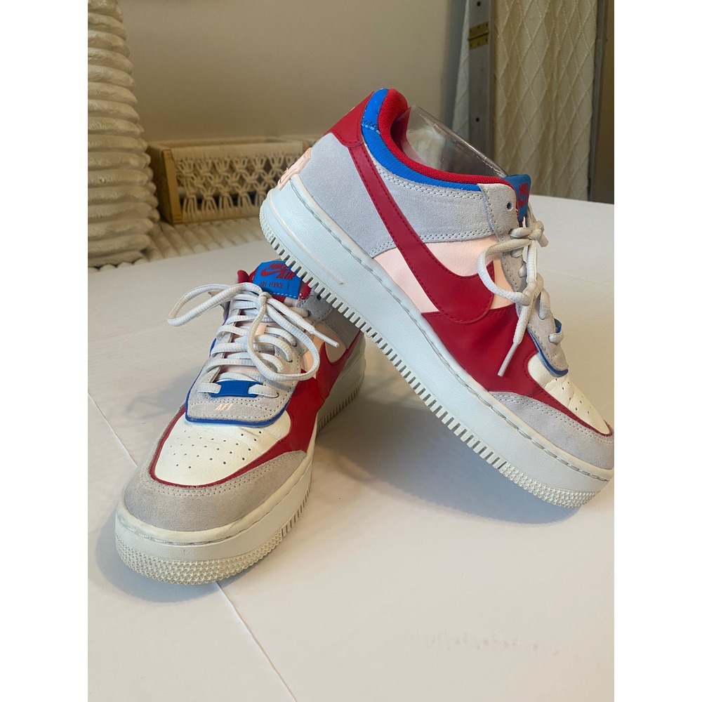 Nike Air Force 1 Shadow Summit White Team Red Blue CU8591-100 Womens 9.5